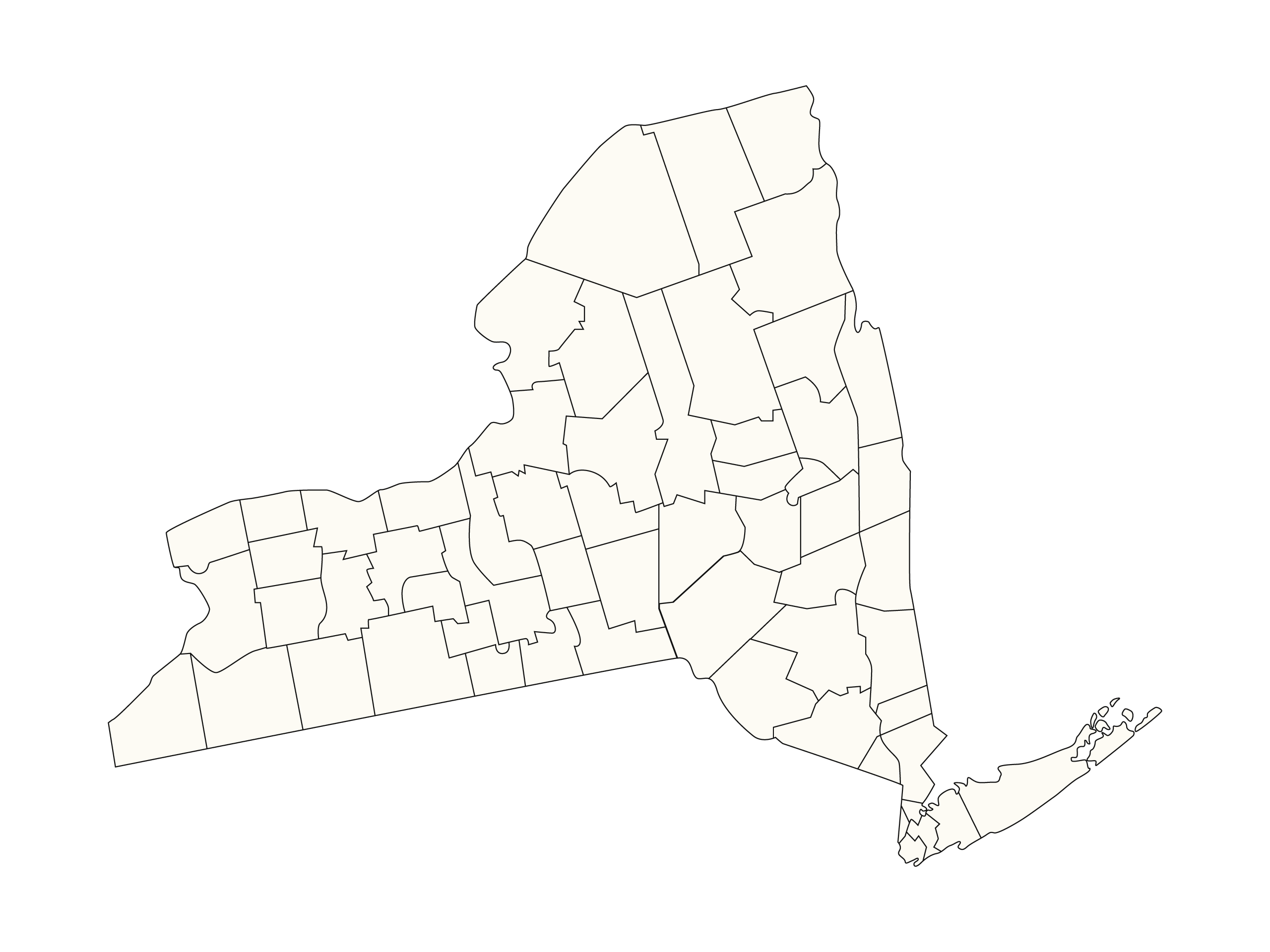 Outline map of NYS